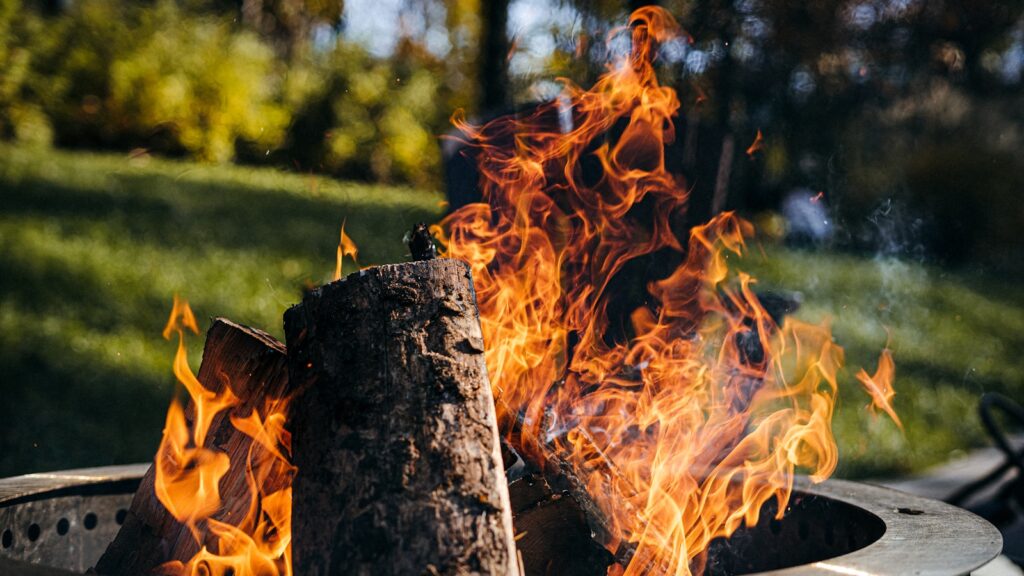 a close up of a fire